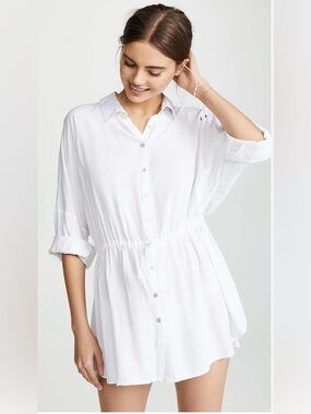 L'Space Pacifica Swim Coverup Tunic Dress XS/S White